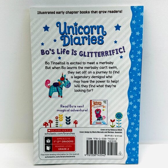 UNICORN DIARIES: Bo and the Merbaby Paperback by Rebecca Elliott Brand New - Picture 2 of 6